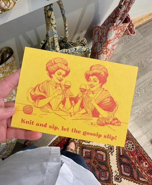 Knit and sip kort